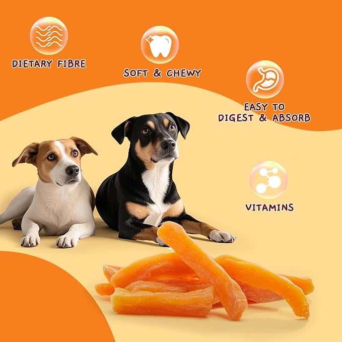 Jungle Calling Sweet Potato Dog Treats, Single-Ingredient Healthy Soft Chew | 100% Sweet Potato, Grain-Free, High Fiber Low Fat Chews for Weight Management, Ideal for Training & Daily Rewards, 10.6 Oz
