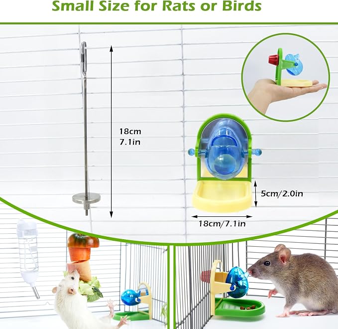 2Pcs Rat Enrichment Toys Set - Fruit/Veg Holder & Treat Dispenser
