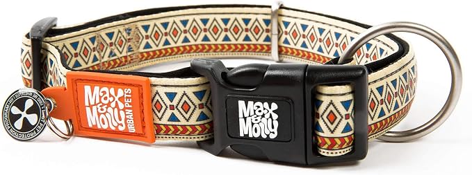 Max & Molly Smart ID Dog Collar with Gotcha! QR Safety Tag and Custom Pet Profile, Soft Padded Neoprene, Waterproof, Mosaic, Large