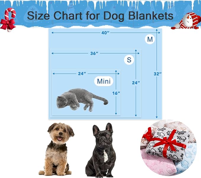 Blue Dog Blanket for Puppy Accesssories Boy, Blue Dog Stuff for Small Kitten Indoor Cats, Washable Soft Puppy Essentials Supplies