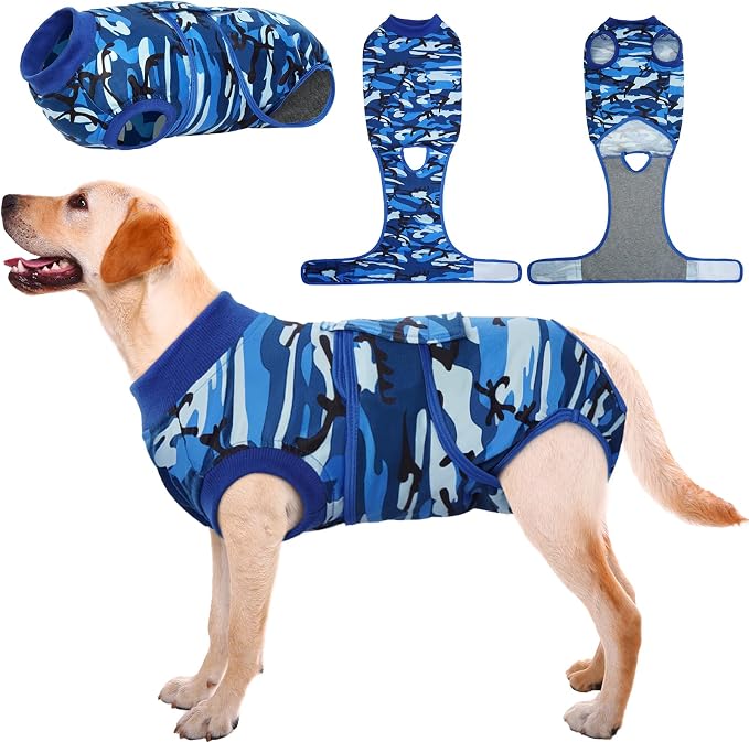 Kuoser Recovery Suit for Dogs Cats, Soft Dog Surgery Suit Female Male Spay | Professional Dog Onesie for Surgery, Substitute E-Collar & Cone, Prevent Licking Dog surgical suit Pet Neuter Suit