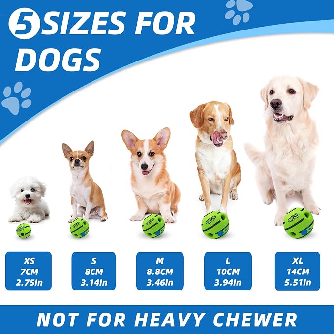 Dog Toys Ball, Interactive, XL, 5.51 in (14 cm) | Shaking with Gibbering Sound, For Training & Herding