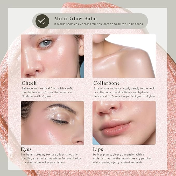 bayfree Multi Glow Balm, Cream Blush for Cheeks, Blush Balm Face Makeup, Radiant Finish, Hydrating, Creamy, Lightweight & Blendable Color, Face Makeup, 0.63 Oz (Romantic Tulips)