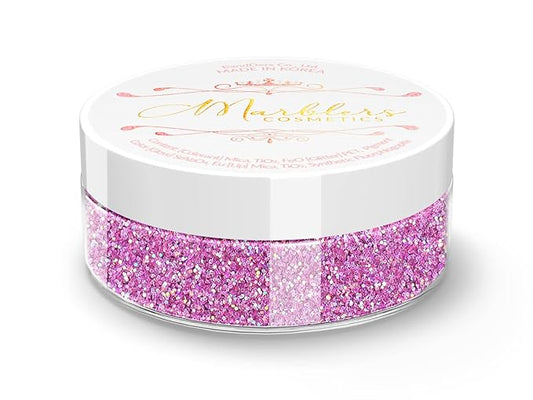 MARBLERS Holographic Face & Body Glitter [Holo Bubblegum] 0.18oz (5g) | Fine | Non-Toxic | Cruelty-Free | Festival, Rave & Party Makeup | Eye, Hair, Nail Polish, Eyeshadow | Nail Art | Gel Nail
