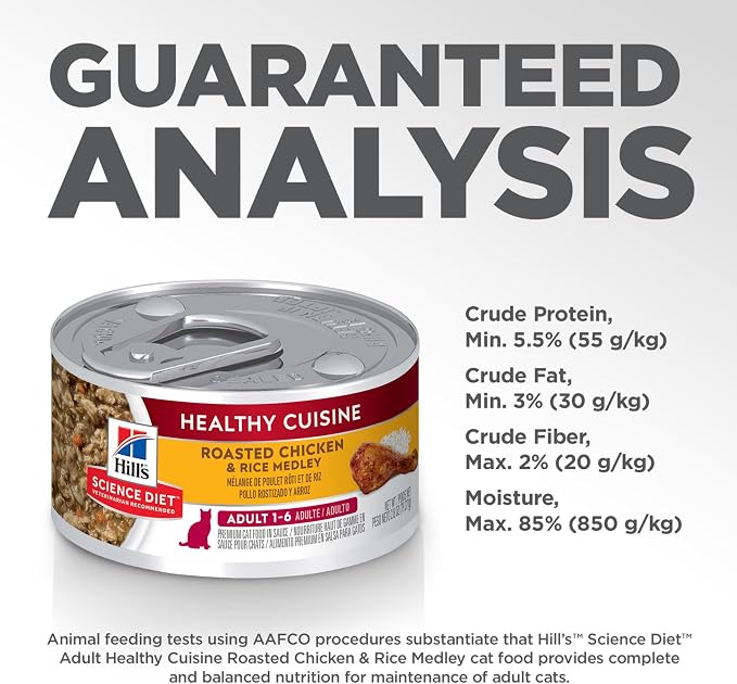 Hill's Science Diet Adult 1-6 Healthy Cuisine Wet Cat Food | #1 Veterinarian Recommended, Roasted Chicken & Rice, 2.8 oz. Cans, 24-Pack