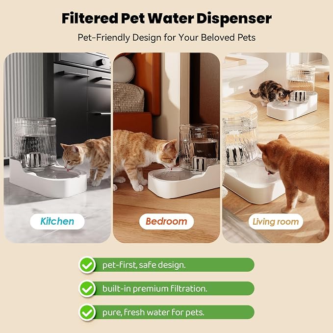 Automatic Cat Water Dispenser Dogs (Bowl not Included) | Dog Water Bowl Dispenser Adjustable Water Dispensing, Auto Pet Waterer for Cats and Dogs