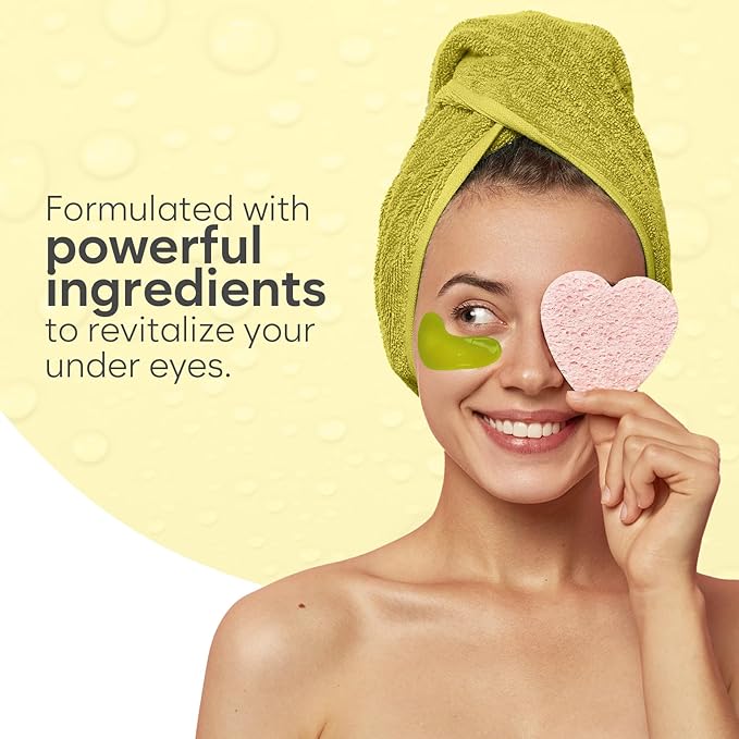 AURAE Green Tea Under Eye Patches (30 Pairs) - For Dark Circles & Puffiness - Hydrating Green Tea Eye Mask