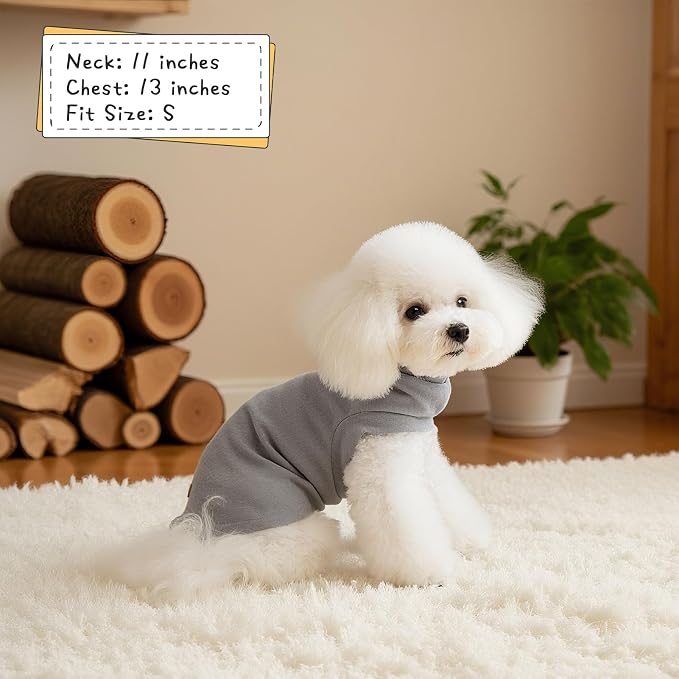 Cat Sweater Warm Fleece Pet Clothes for Cats Only | Soft Cat Vest Puppy Hoodie Coat, Fall Cold Winter Sweatshirt Pullover Clothing also for Small Dogs, Grey L