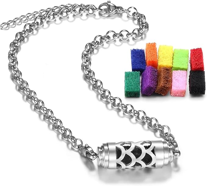JOYEAR Essential Oil Bracelet, Stainless Steel Aromatherapy Locket, Unisex (Cover-C)