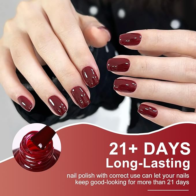 Major Dijit Quick Air Dry Nail Polish Maroon Regular Nail Polish Non UV Gel Hema 0.34 fl oz.