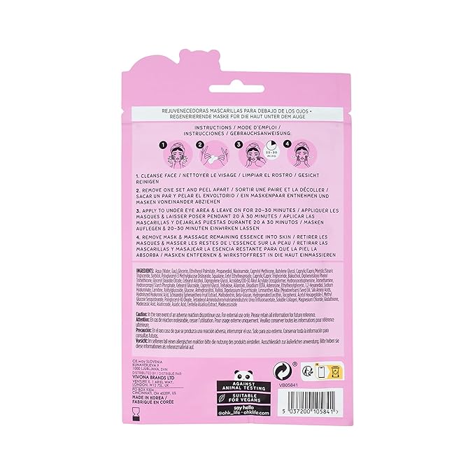 Oh K! Eye Mask - Rejuvenating - Hydrating Under Eye Patches - Depuffing Undereye Patches with Niacinamide - Hydrogel Mask for Dark Circles - 7 Pairs (Pack of 2)