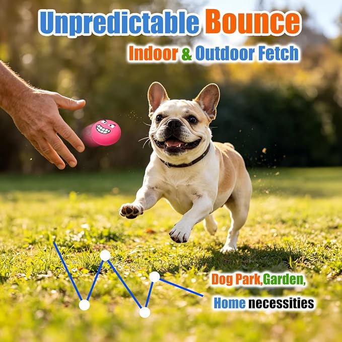 Latex Squeaky Dog Toys for Small Dogs & Tiny Breeds, 2.2" Flat Ball