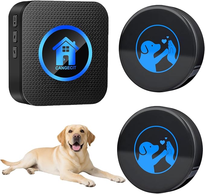 Dog Door Bell for Potty Training, Smart Wireless Doggie Doorbell to Go Outside, 1000 Feet Long Range with IP65 Waterproof Super-Light Touch Button, 60 Melodies & Adjustable Volume (2 Buttons)