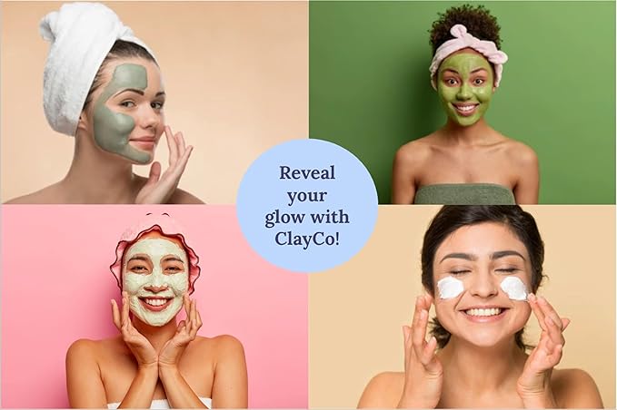 ClayCo! 10 Piece Clay Mask Variety Kit for Men & Women Facial and Skin Care, Clay Face Mask Set (Rose, Dead Sea, Green Tea, Aloe Vera, 24K Gold)