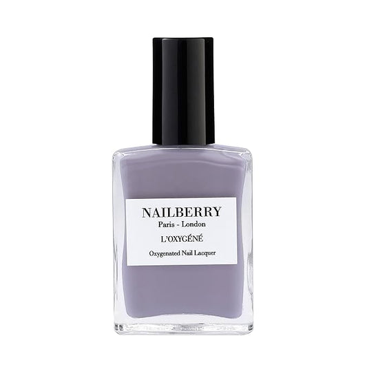 Nailberry L'Oxygéné Oxygenated Nail Lacquer | Serenity | Gray Opaque Nail Polish | UV Protected Long-Wear Nail Polish | 12-Free | Vegan | Certified Halal | Cruelty & Gluten Free | 15 ml