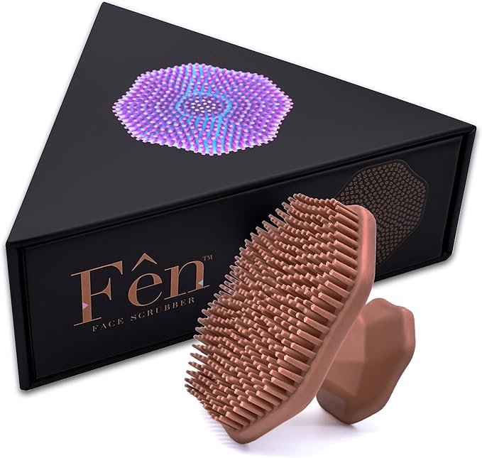 Fen Face Scrubber, Triangular Soft Bristle Silicone Facial Cleansing Brush | Manual Exfoliator for Deep Pore Wash and Cleaning | Food-Grade, Waterproof Skin Care Tool for Men, Women, All Skin Types