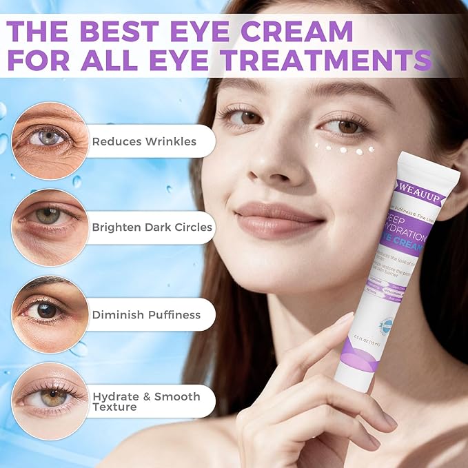 Eye Cream for Dark Circles– Revitalizing Formula with Retinol, Caffeine, Hyaluronic Acid, Peptides & Plant Extracts to Smooth Fine Lines