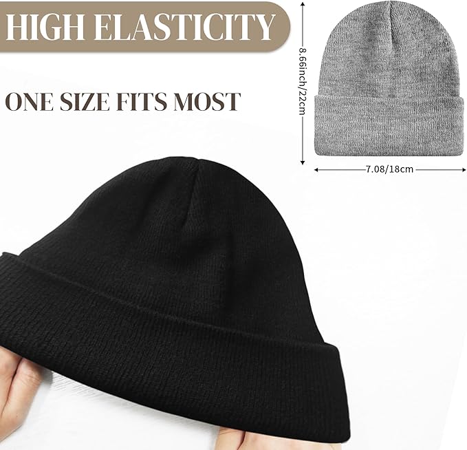 PFFY Unisex Beanie Hats for Men Women Knit Winter Beanies
