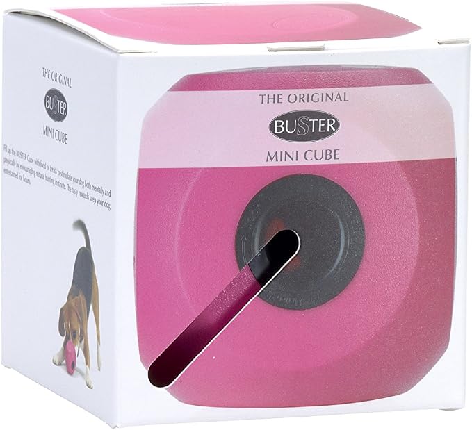 Kruuse Buster Cube Dog Toy – Large, Cherry – Interactive Treat Dispensing Puzzle Feeder for Dogs – Durable, Mentally Stimulating Enrichment Toy for Slower Eating & Boredom Reduction