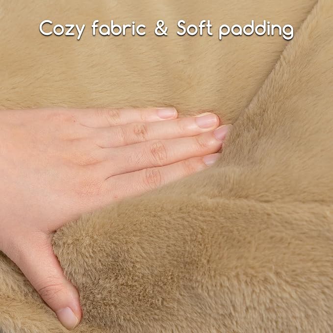 Hollypet Small Dog Large Cat Bed Puppy Couch Beds for Pets up to 25 lbs | Fluffy Dog Cat Couch Plush Soft Warming Pets Beds with Machine Washable Cover and Non-Slip Bottom