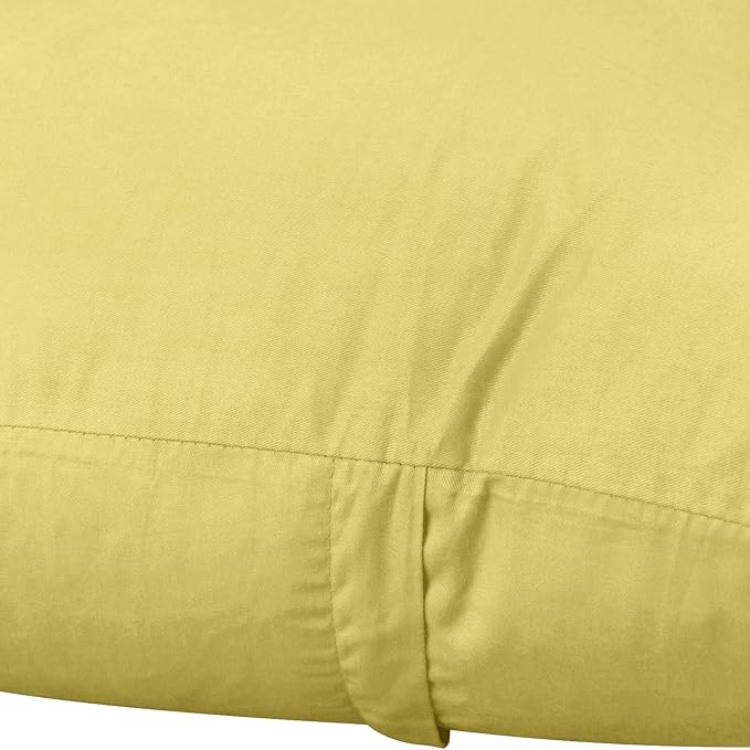 Thmyo 4-Pack 100% Cotton Comfortable Solid Decorative Throw Pillow Case, Square Cushion Cover Pillowcase Sublimation Blank Pillow Covers DIY Throw Pillowcase(18x18 inch/ 45x45cm,Light Yellow 2)