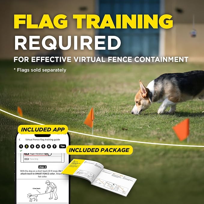 Dogtra Smart Fence Additional Receiver Only (Orange) - Expand to 2 Dogs, Requires Control Station, Wireless Electric Dog Fence System, No Subscription, 2-Tier Alarm, Tone/Vibration/Static, 35 lbs+