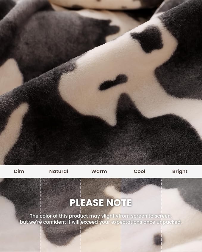 Cow Print Blanket Ultra Soft Flannel Throw Blanket for Couch Bed, Cute Cozy Lightweight All-Season Fleece Blanket, Gift for Women & Girls, 50×60 Inches Pink