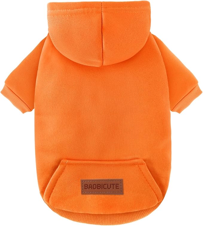 1 Pack Dog Hoodie Warm Hood Dog Sweater Cold Weather Small Dogs Sweatshirt Comfort Pet Clothes for Small Medium Dogs with Pockets Cats Chihuahua Clothes for Male Female Girl Boy Sporty Daily Wear