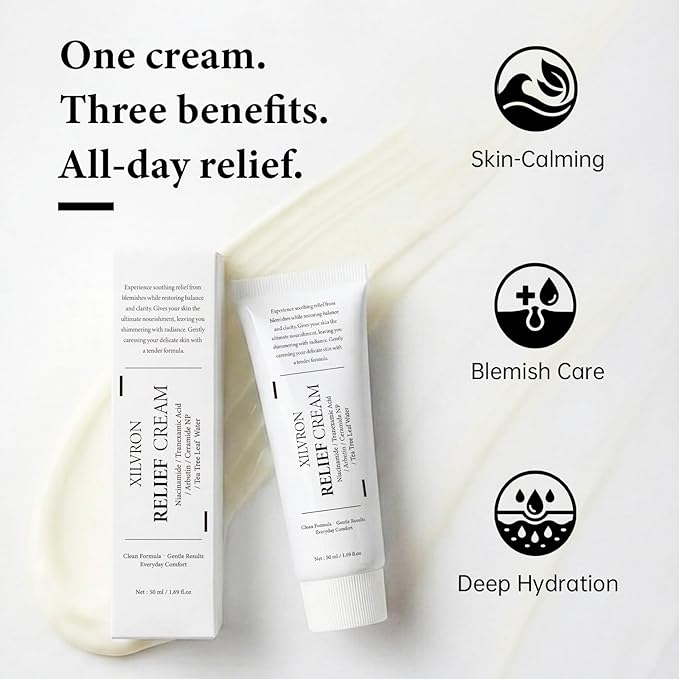 Barrier Cream with Niacinamide, Arbutin & Tranexamic Acid, Korean Skin Care Moisturizer for Soothing Repairing & Blemish Care, Vegan & Gentle Formula for All Skin Types, 1.69 Fl Oz