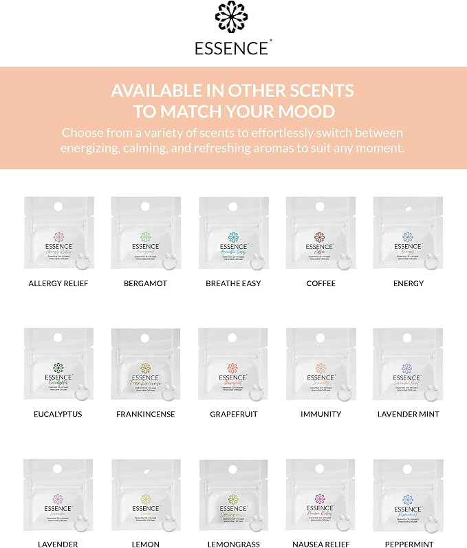 HONÉ Essence Wearable Aromatherapy Nasal Diffuser – Immunity Blend Essential Oil Nose Ring – Personal Scent Clip for Travel, Work & Everyday Use – Made in USA
