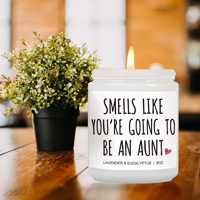Pregnancy Announcement Scented Candle Gift for New Aunt First Time, Smells Like You’re Going to Be an Aunt Candle, Promoted to Auntie Ideas, Baby Reveal Gifts for Auntie Sister Best Friends-23
