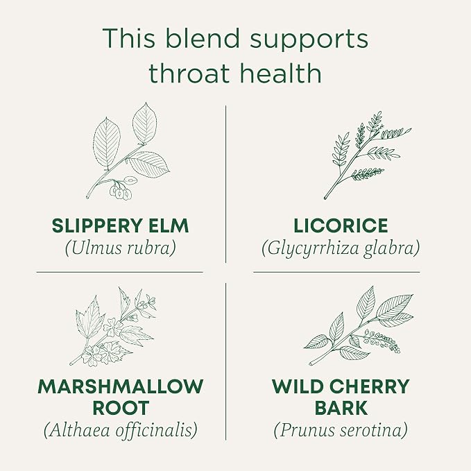 Traditional Medicinals Organic, Throat Coat Tea, Original with Slippery Elm - Supports Throat Health - Kosher, Non-GMO, Caffeine-Free, Compostable - 16 Tea Bags (Pack of 2)