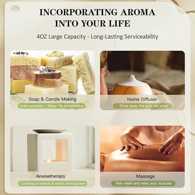 Cinnamon Oil Perfect for Humidifier, Body Massage, Foot Bathing, Home Diffuser, Skin - Pure & Premium Aromatherapy Essential Oil - 4fl oz