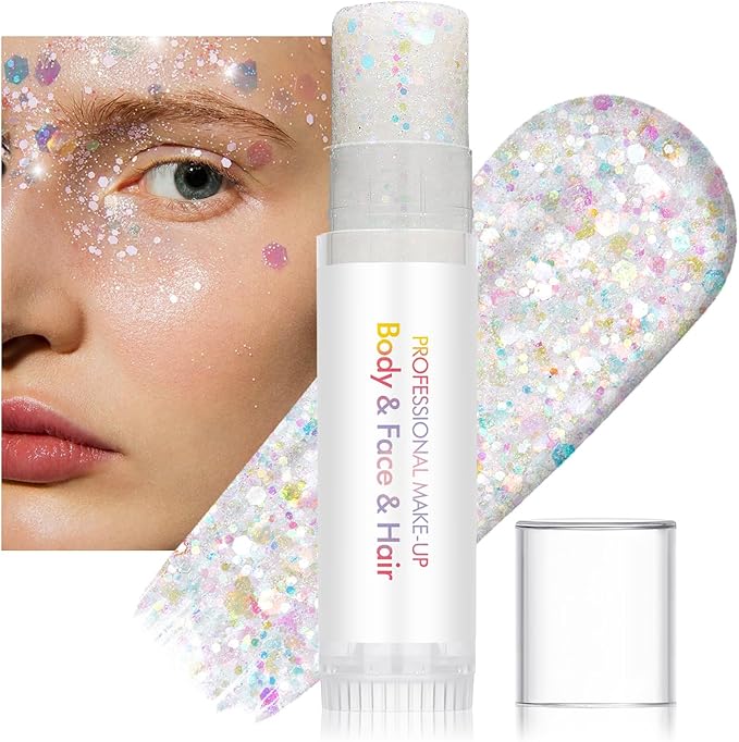 3 Pcs Body Glitter Gel, Face Glitter Body Gel Sequins, Mermaid Glitter Stick Shine Hair Eyeshadow Black Blue Red Face Body Glitter Concerts Music Festivals Halloween Shimmer Makeup