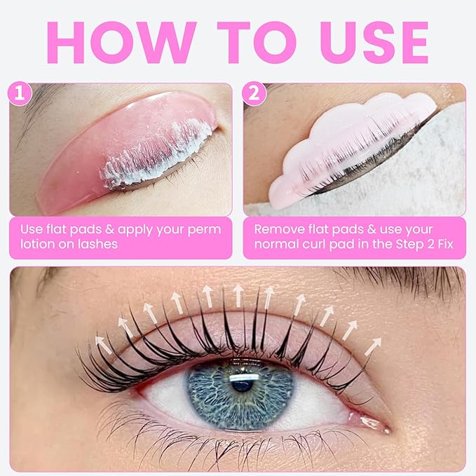 Flat Lash Lift Shields Glueless Ultra Thin Silicone Pads for Perming Lotion No.1, Lash Softening Shields for Easy Korean Eyelash Lift (Rose)