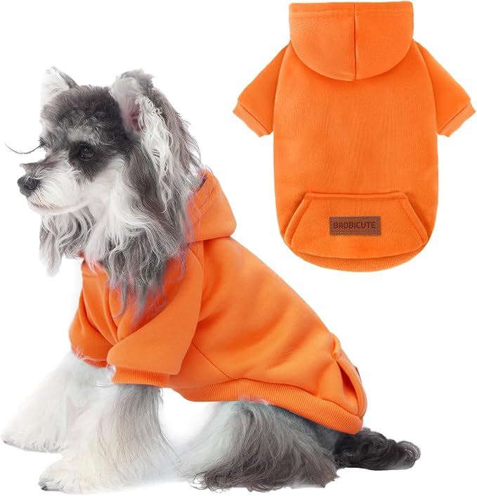 1 Pack Dog Hoodie Warm Hood Dog Sweater Cold Weather Small Dogs Sweatshirt Comfort Pet Clothes for Small Medium Dogs with Pockets Cats Chihuahua Clothes for Male Female Girl Boy Sporty Daily Wear