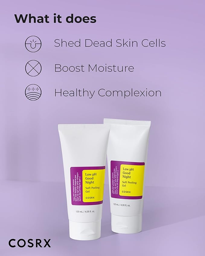 COSRX Morning Skincare Routine- Low pH Good Morning Gel Cleanser + Low pH Good Night Soft Peeling Gel, Cleanse and Exfoliate Sensitive Skin, PHA, Korean Skin Care