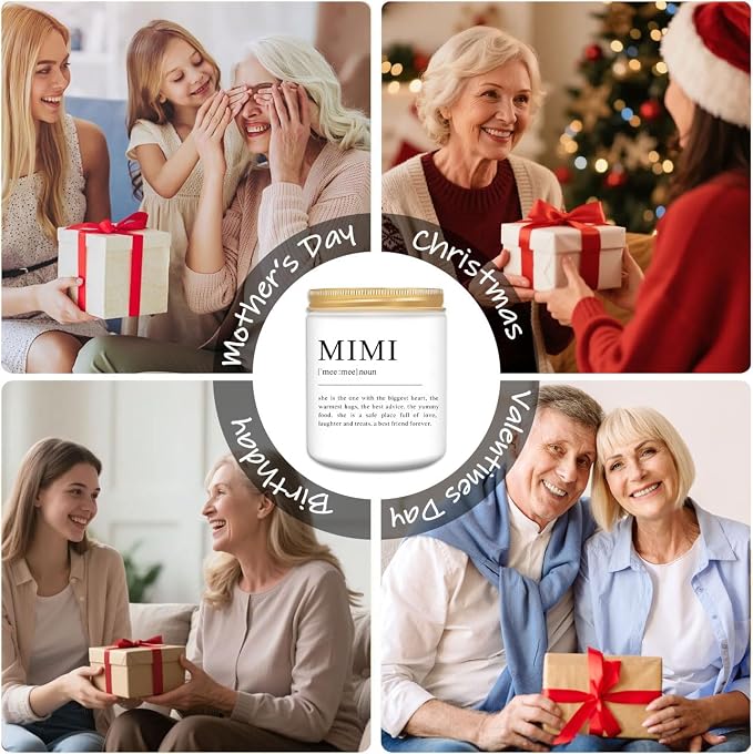 LEIOH Mimi Gifts Mothers Day Gifts for Mimi,Mimis Grandma Grandmother Christmas Birthday Present Lavender Jar Candle