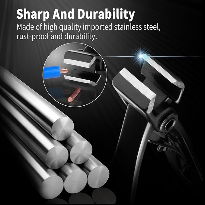 Straight Nail Clipper, 17mm Wide Jaw Opening Extra Large Toenail Clippers for Thick Nails or Tough Fingernail & Ingrown Toenail, Heavy Duty Thick Toenail Clippers for Seniors, Men, Adult