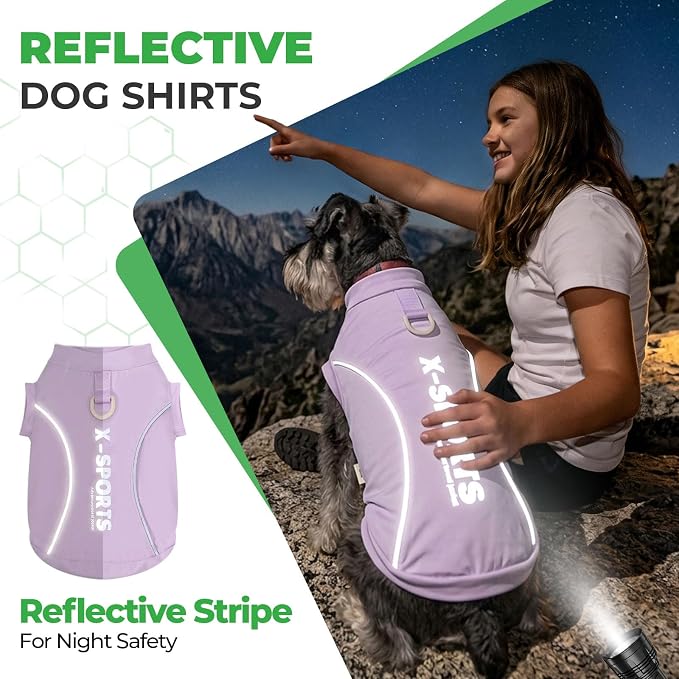 ABRRLO 3-Pack Reflective Dog Shirts for Small Medium Dogs Sun Protection Lightweight Puppy Cat T-Shirt with D-Ring,Soft Stretchy Dog Cooling Vest Cute Puppy Clothes Girl Summer Pet Outfits