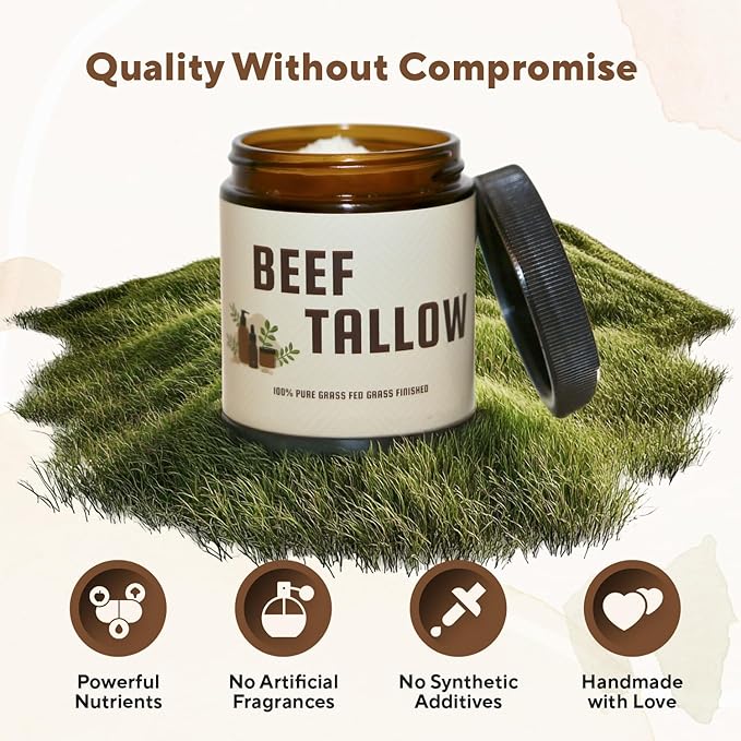 IKARIAN 100% Grass Fed Beef Tallow for Skin Care | Premium Whipped Moisturizer | Face + Body | Single Ingredient, All natural | 4 FL. oz. (Unscented)