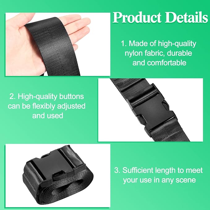 Extremity Mobilization Belt Manual Traction Mobility Strap Adjustable Fun Gait Belts for Stretching Yoga Leg Shoulder Exercise (Black)