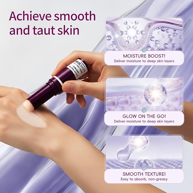 Cementerre Calcium Multi Balm Stick, Korean Calcium Volume Multi Balm, Collagen Moisturing Stick, Anti-aging, Wrinkles, Sagging, Hydrating, Firming Skin, Suitable for Eyes, Face & Neck-Purple