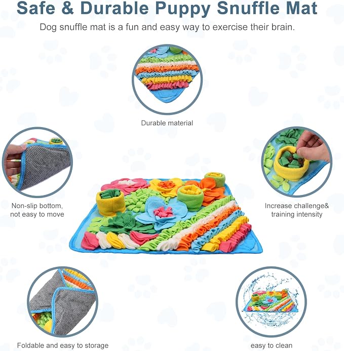 Snuffle Mat for Dogs, 15.4in Felt Wool for Small/Medium Pet Puzzle