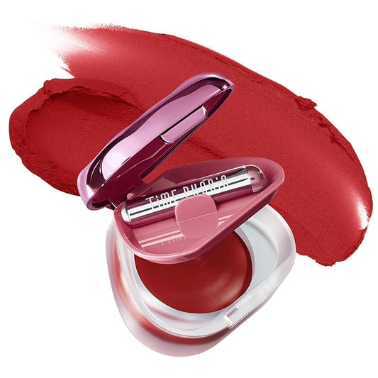 ORBITA LIP AND CHEEK BLURRING POT | Lip & Cheek Tint with Soft Velvety Mud Texture, Blur Matte Finish Lipstick, Featherlight, Multi-Use Makeup, Buildable Color, Long-Wearing (008 Jupiter)