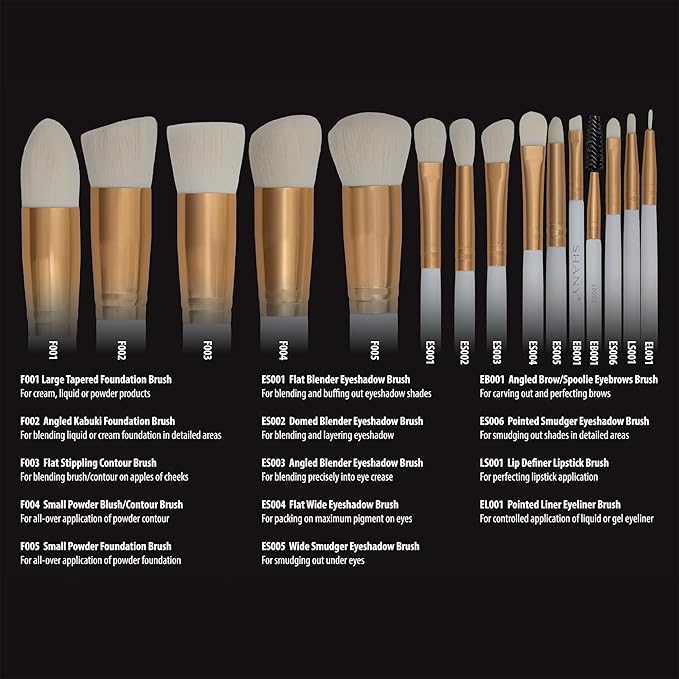 SHANY14 Piece Makeup Brush Set – Elite Cosmetics Brush Collection - Complete Kabuki, Eyes, Face, powder, foundation Makeup Brush Set - Cotton