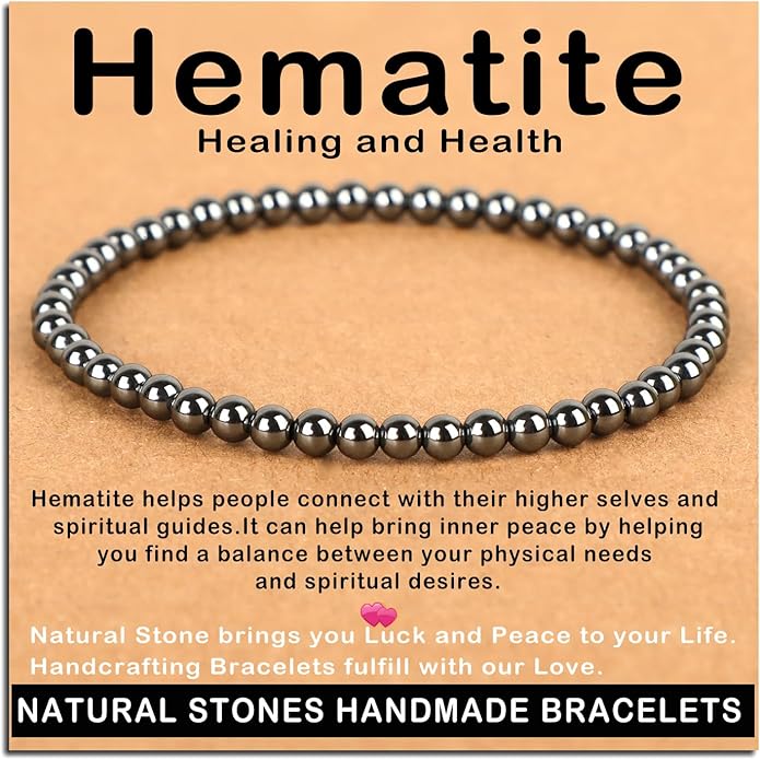 AD Beads Handmade Gemstone Stretch Elastic Bracelet Crystal Healing Reiki Nature's Beauty and Spiritual Essence Unisex