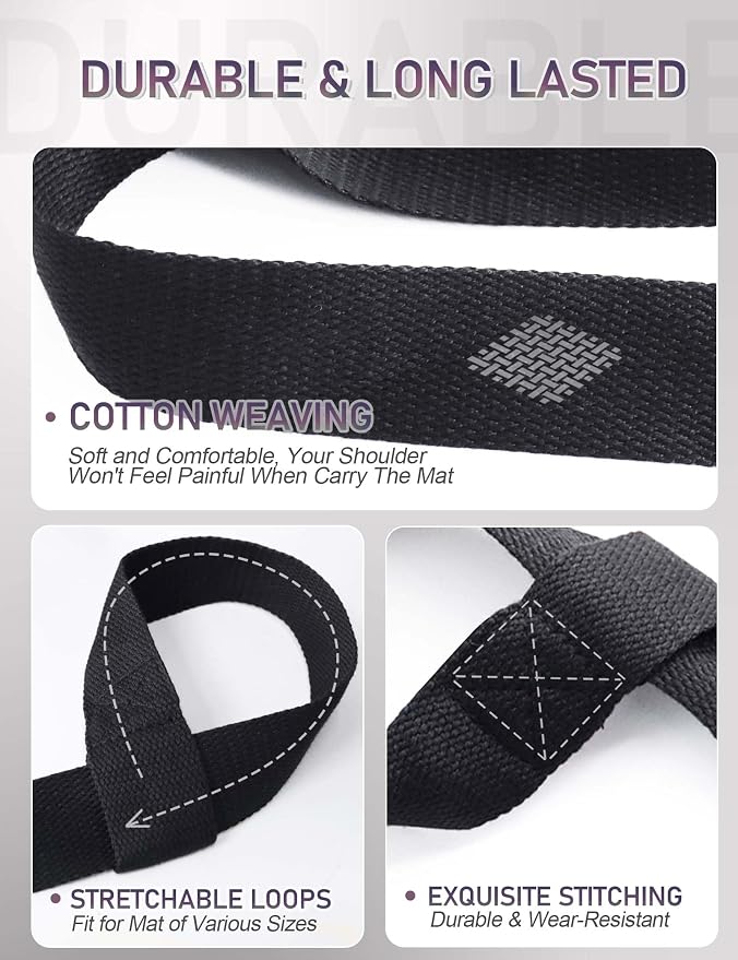 Yoga Mat Carrier Strap - Adjustable Thick and Wide Strap for Carrying Mat or Stretching