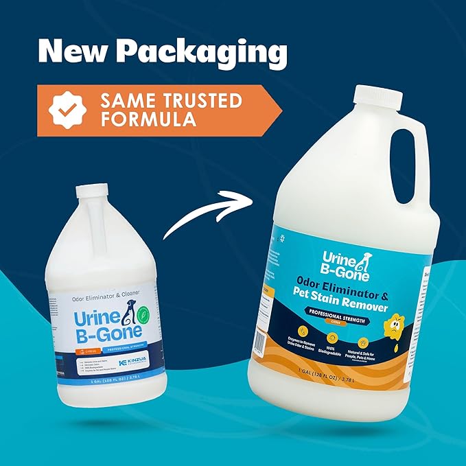 Urine B-Gone Enzyme Cleaner for Human, Cat & Dog Urine, Citrus, 1 Gallon | Enzyme cleaner for human, cat and dog urine on laundry, carpets and more; citrus scent, 1-gallon size.