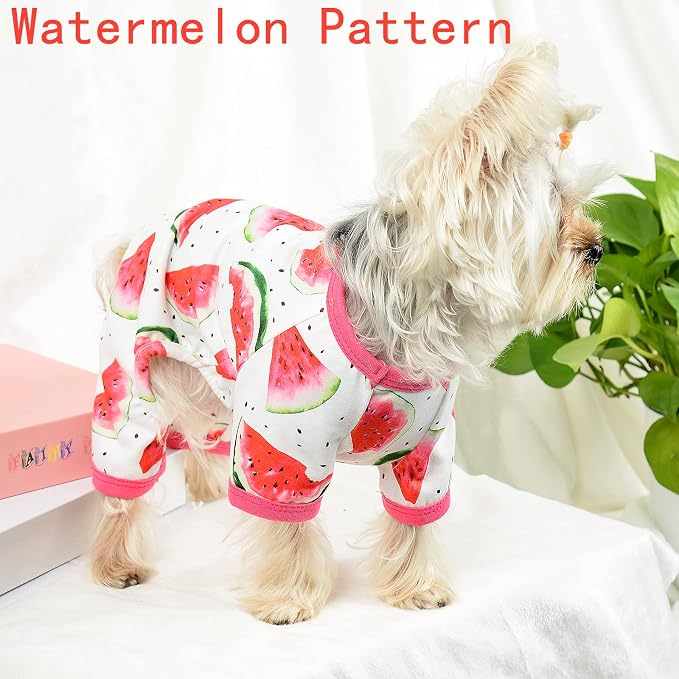 Dog Pajamas for Small Dogs Boy Girl, Dog Clothes Tiny Chihuahua Yorkie Spring Summer Shirt, Cute Puppy Outfit Pjs Jumpsuit Cat Onesie Apparel Pet Clothes